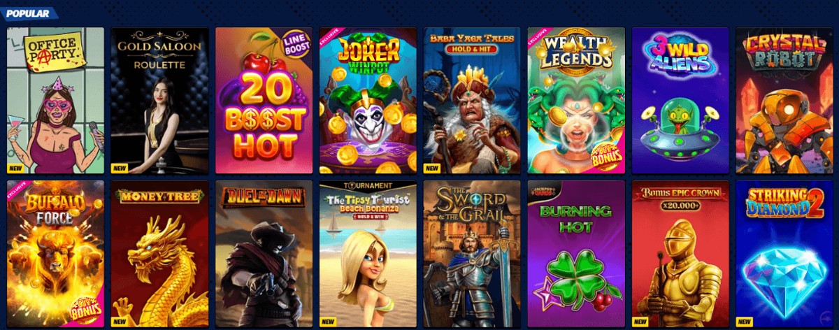 Popular games at BigClash Casino in Canada